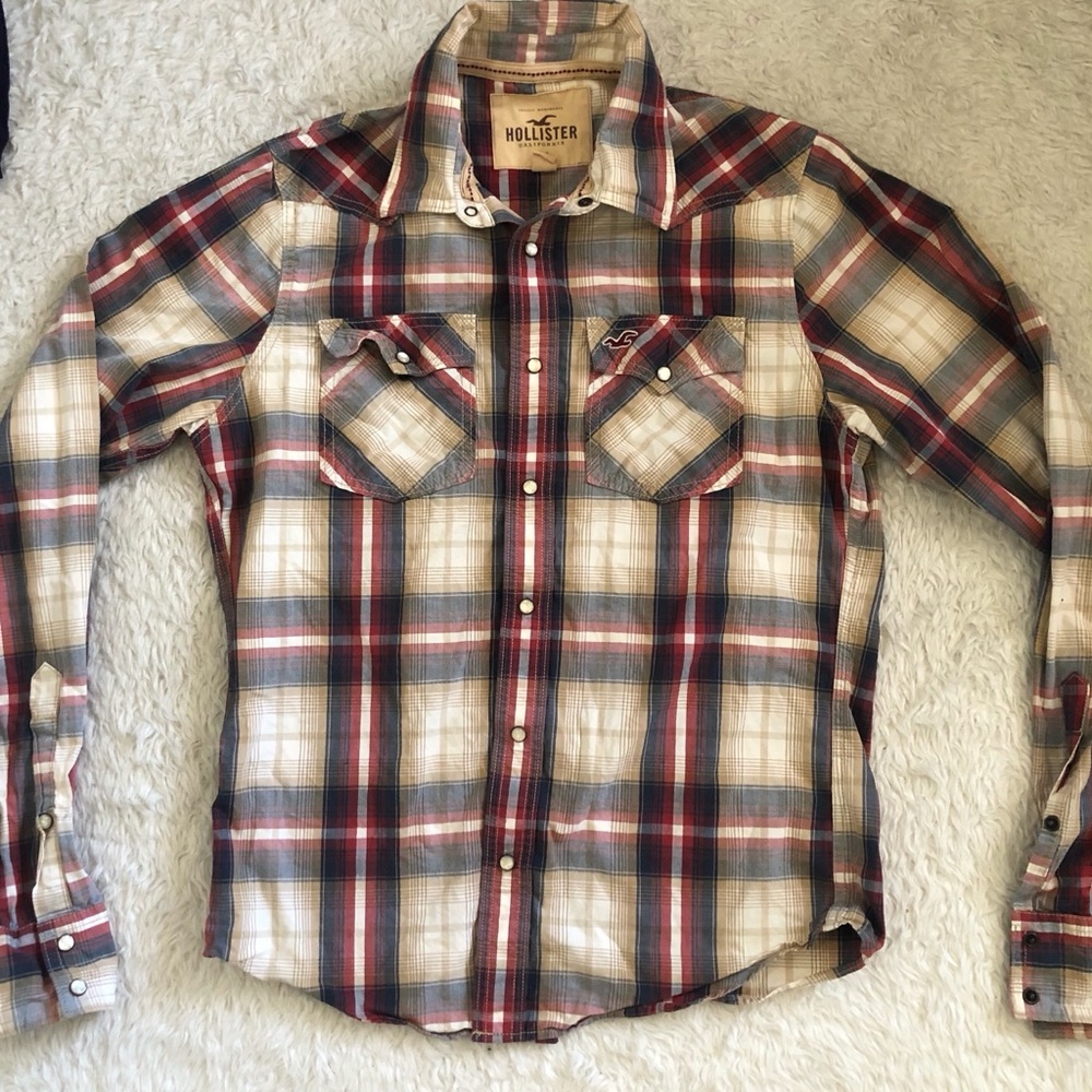 💙Hollister western plaid Shirt
